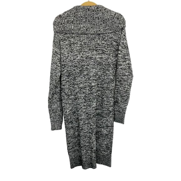 NEW ana Gray & Blacked Marled Ribbed Knit Foldover Midi Sweater Dress - LARGE - Picture 2 of 5